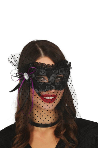 Black Mask with Veil.