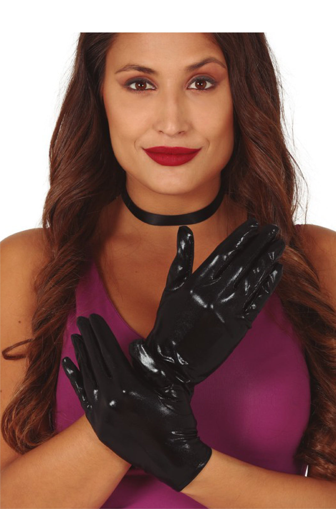 Black Metallic Gloves.