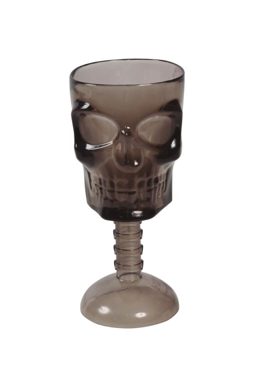 BLACK TRANSP. SKULL GLASS 18 CMS. - PartyExperts