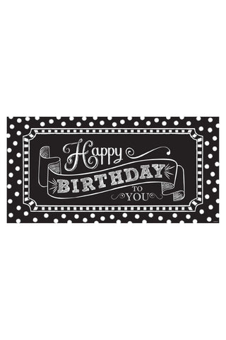 Black & White Happy Birthday Party Sign - PartyExperts