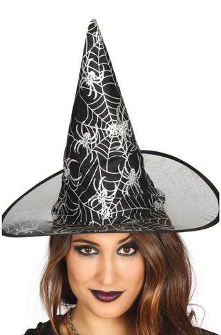 Black Witch Hat with Webs.