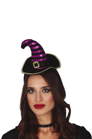 Black/Purple Witch Mini Hat Hairband.