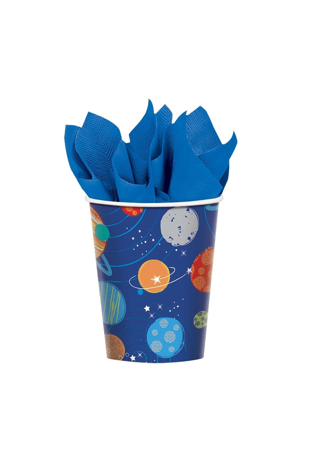 Blast Off Birthday Paper Cups 9oz, 8pcs - PartyExperts