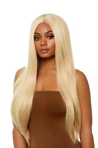 Blond 33" Long Straight Wig - PartyExperts
