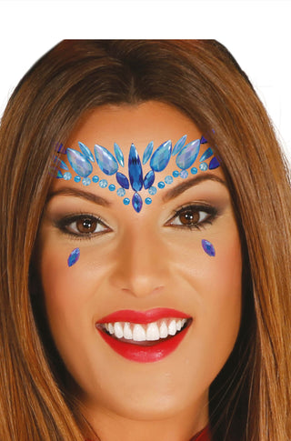 BLUE ADHESIVE FACE JEWELLERY - PartyExperts