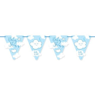 Blue Baby Shower Boy Bunting Garland - PartyExperts