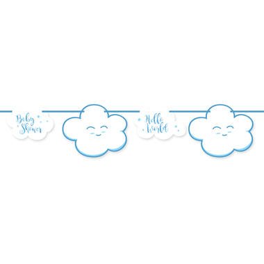 Blue Baby Shower Boy Paper Garland - PartyExperts