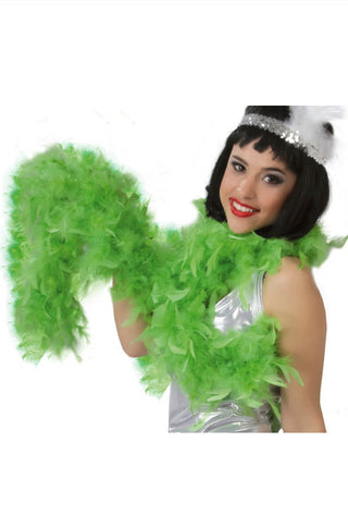 BOA WITH LIGHT GREEN FEATHER - PartyExperts