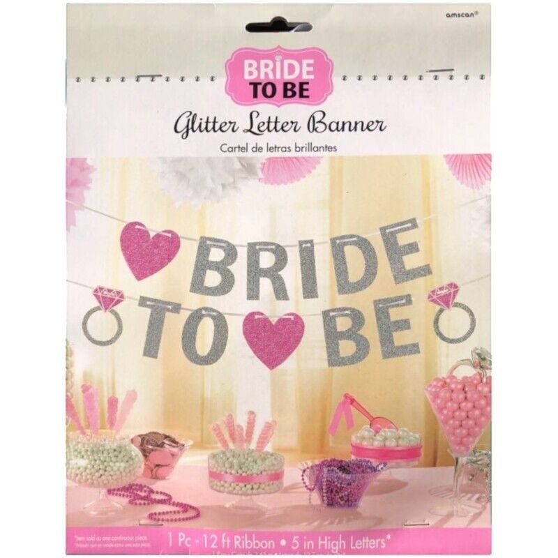 Bride To Be Glitter Party Banner - PartyExperts