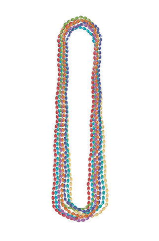 Bright Colors Metallic Bead Necklaces 8pcs - PartyExperts