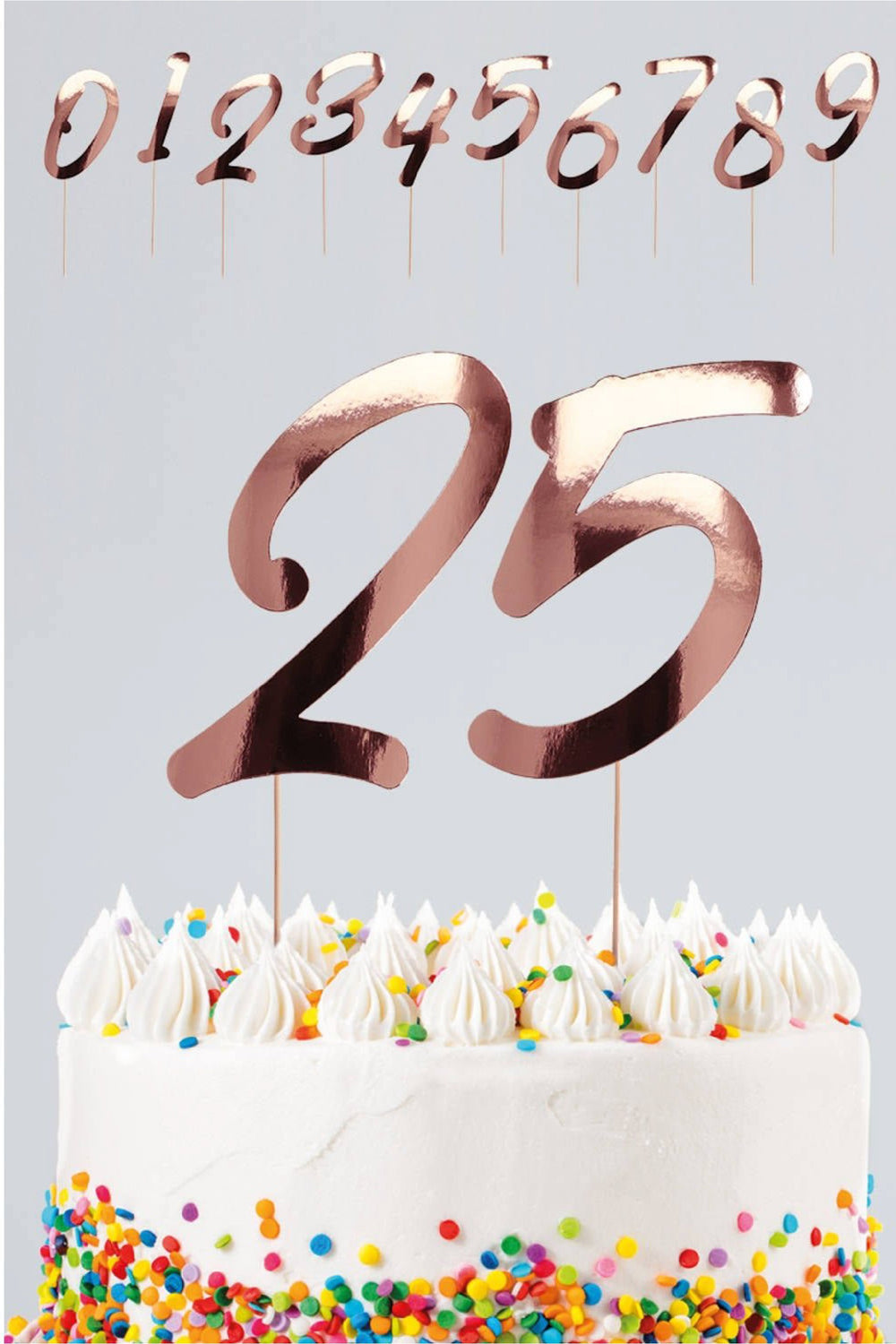 Cake Toppers Numbers Elegant Lush Blush - PartyExperts