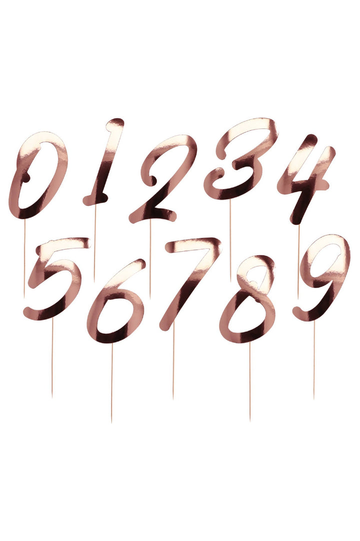 Cake Toppers Numbers Elegant Lush Blush - PartyExperts