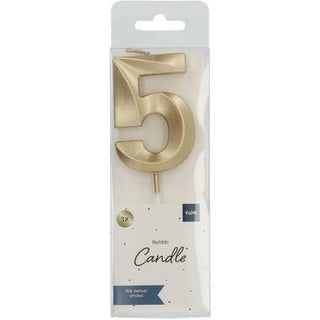 Candle Glamour Number 5 Gold Metallic - PartyExperts