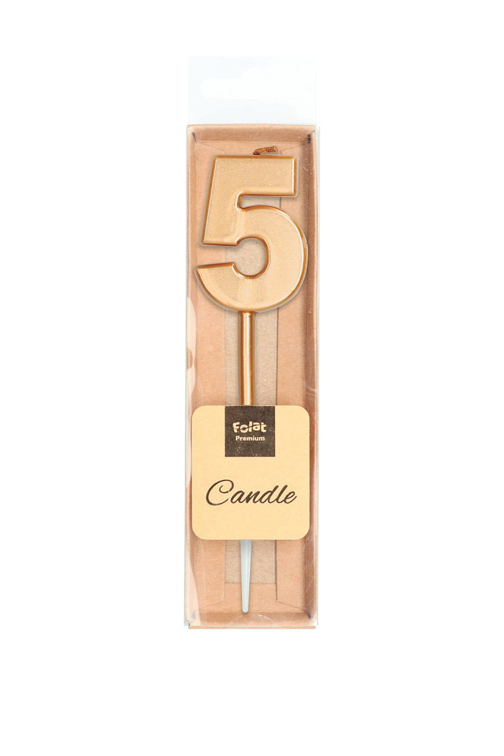 Candle Number 5 Bronze Metallic - PartyExperts