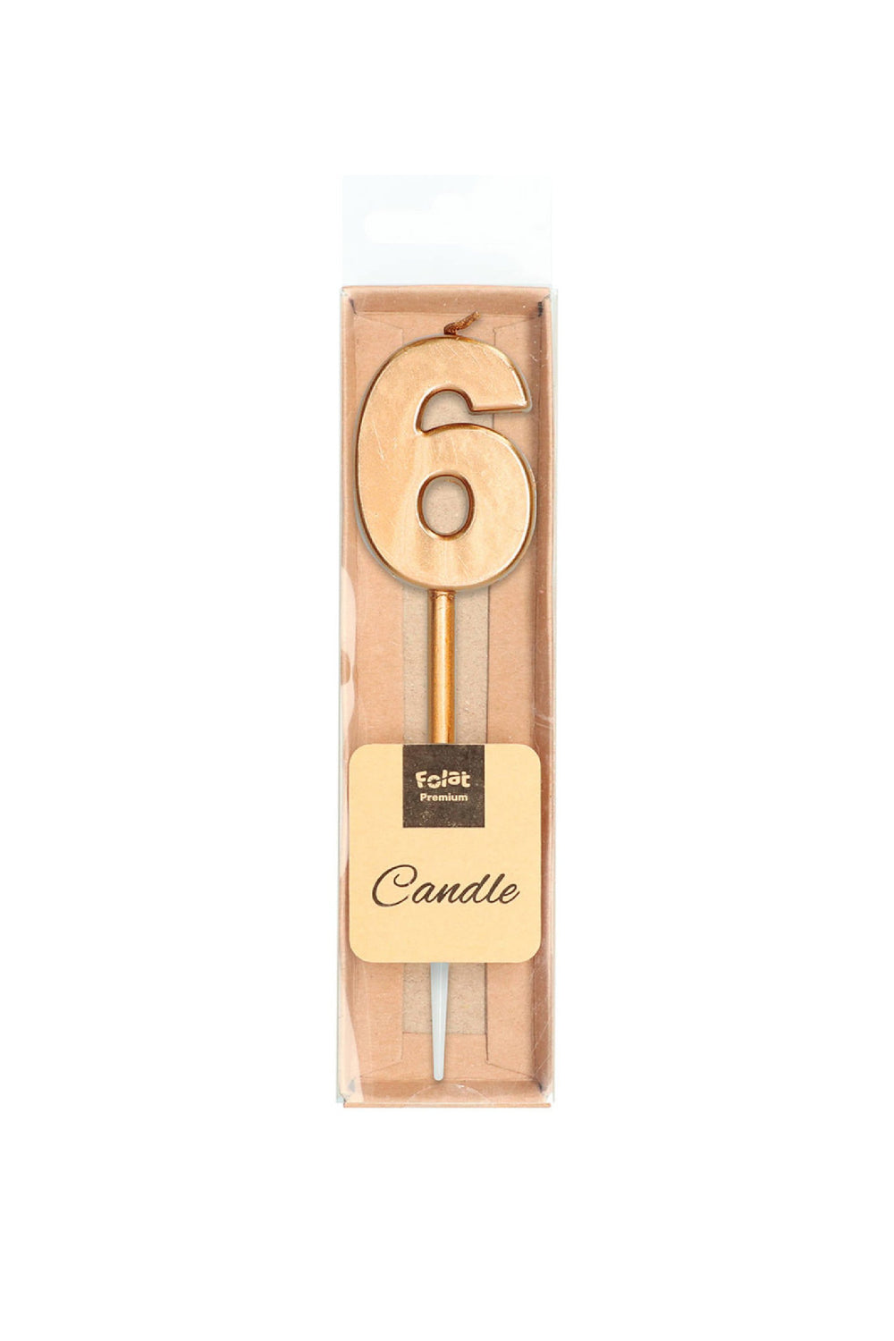 Candle Number 6 Bronze Metallic - PartyExperts