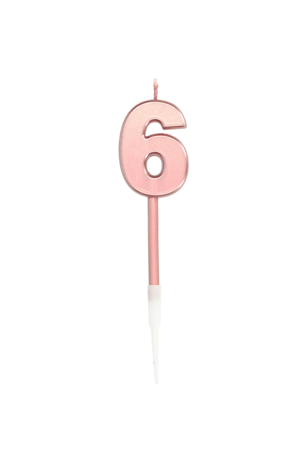 Candle Number 6 Rose Gold Metallic - PartyExperts