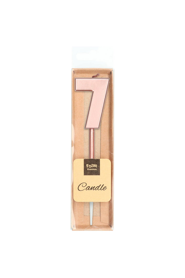 Candle Number 7 Rose Gold Metallic - PartyExperts