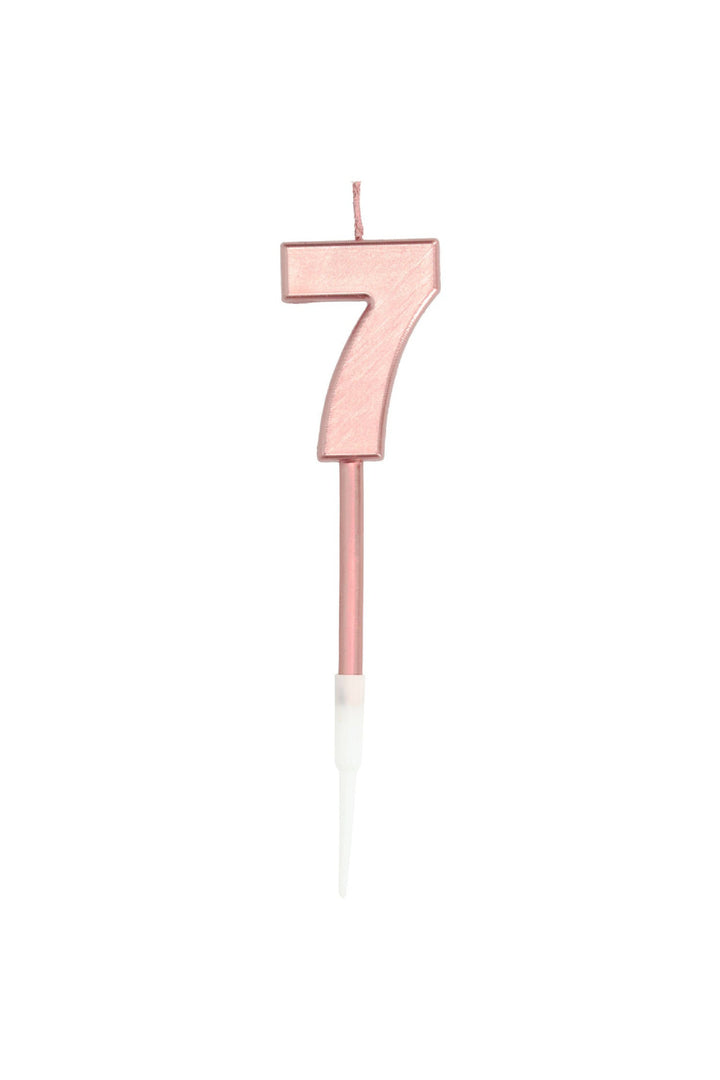 Candle Number 7 Rose Gold Metallic - PartyExperts