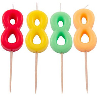 Candle Number 8 Neon Colours - PartyExperts