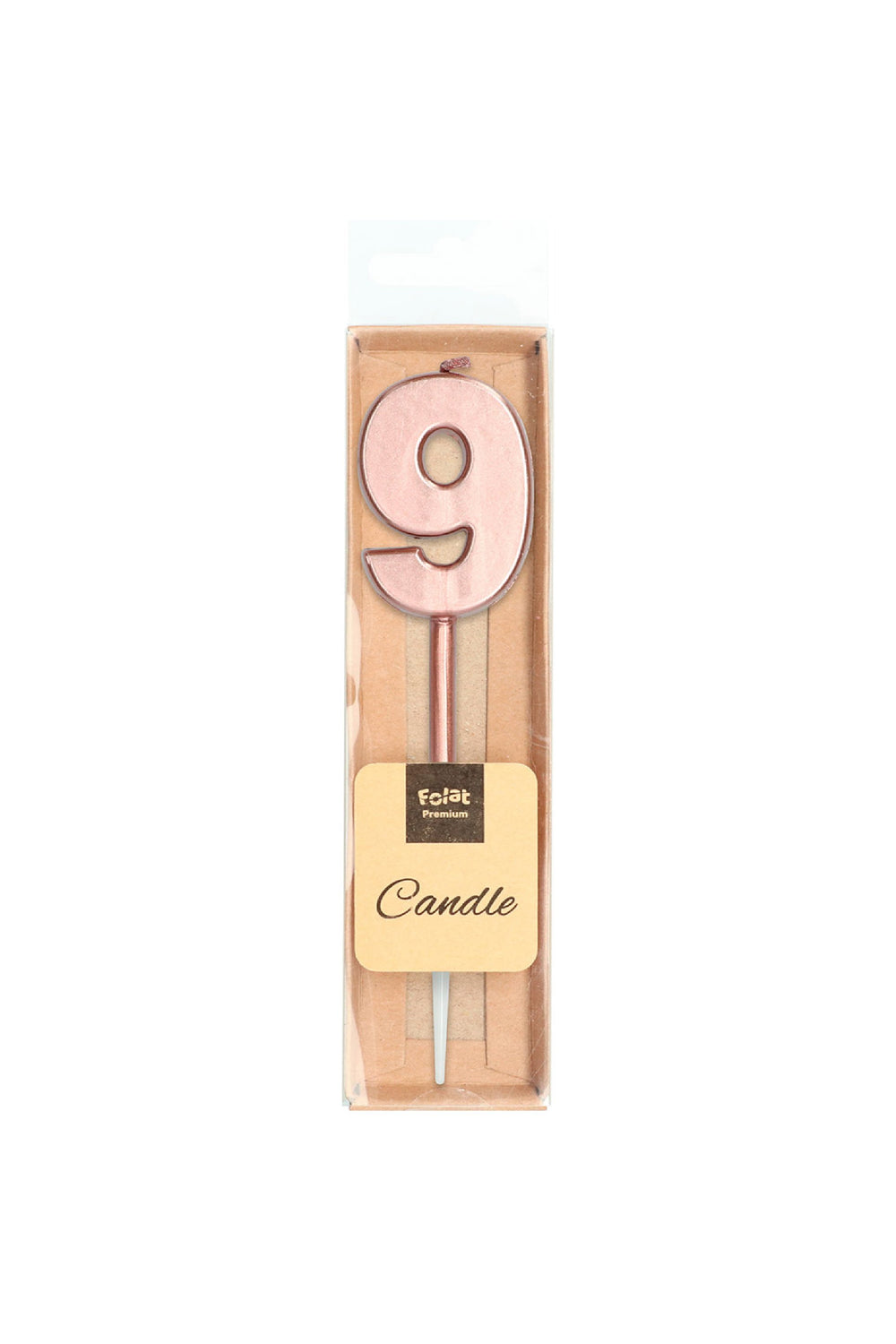 Candle Number 9 Rose Gold Metallic - PartyExperts