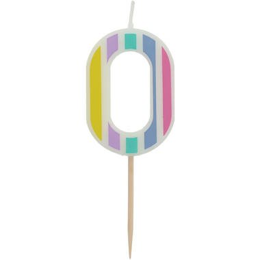 Candle Pastel Number 0 Multicolour - PartyExperts