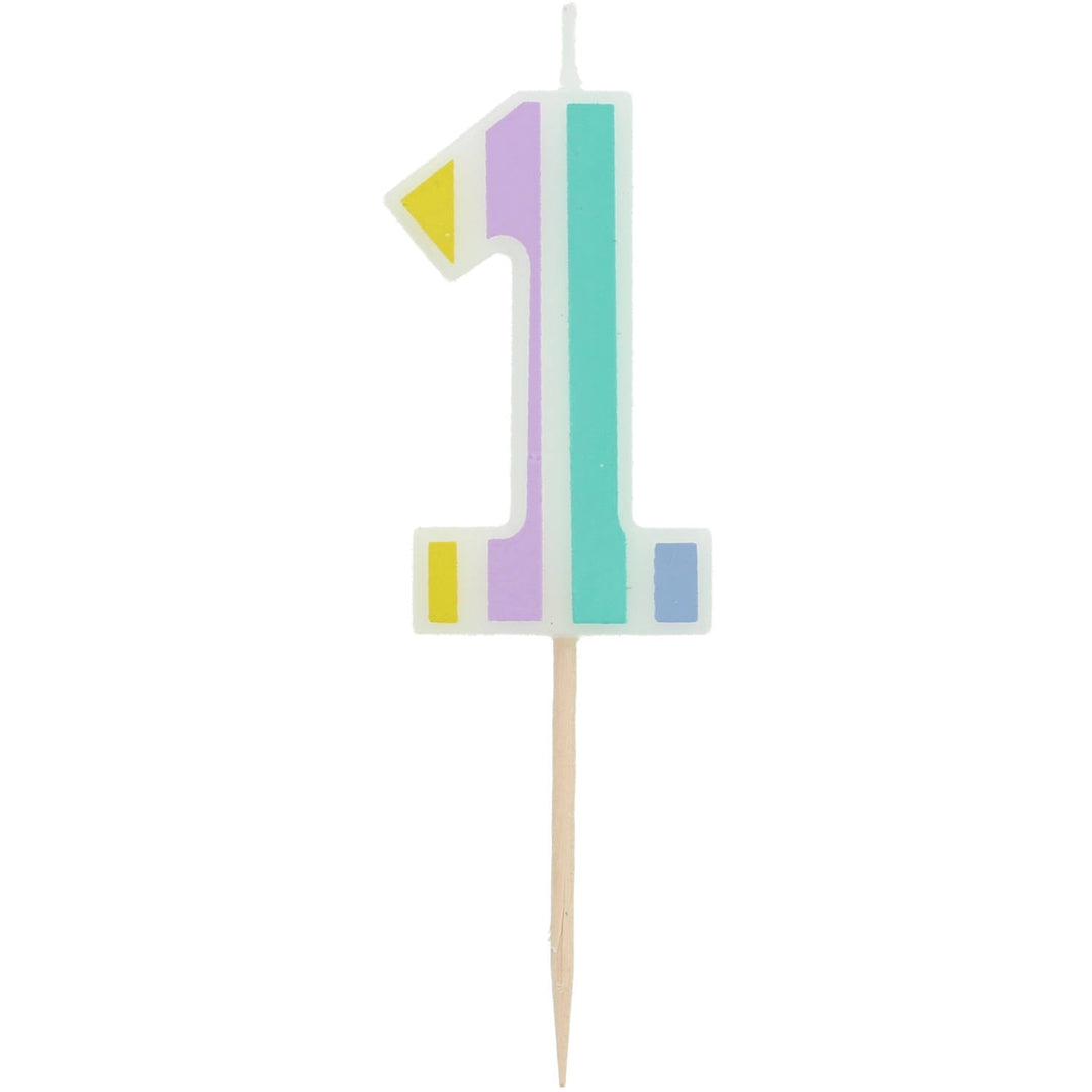 Candle Pastel Number 1 Multicolour - PartyExperts