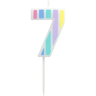 Candle Pastel Number 7 Multicolour - PartyExperts