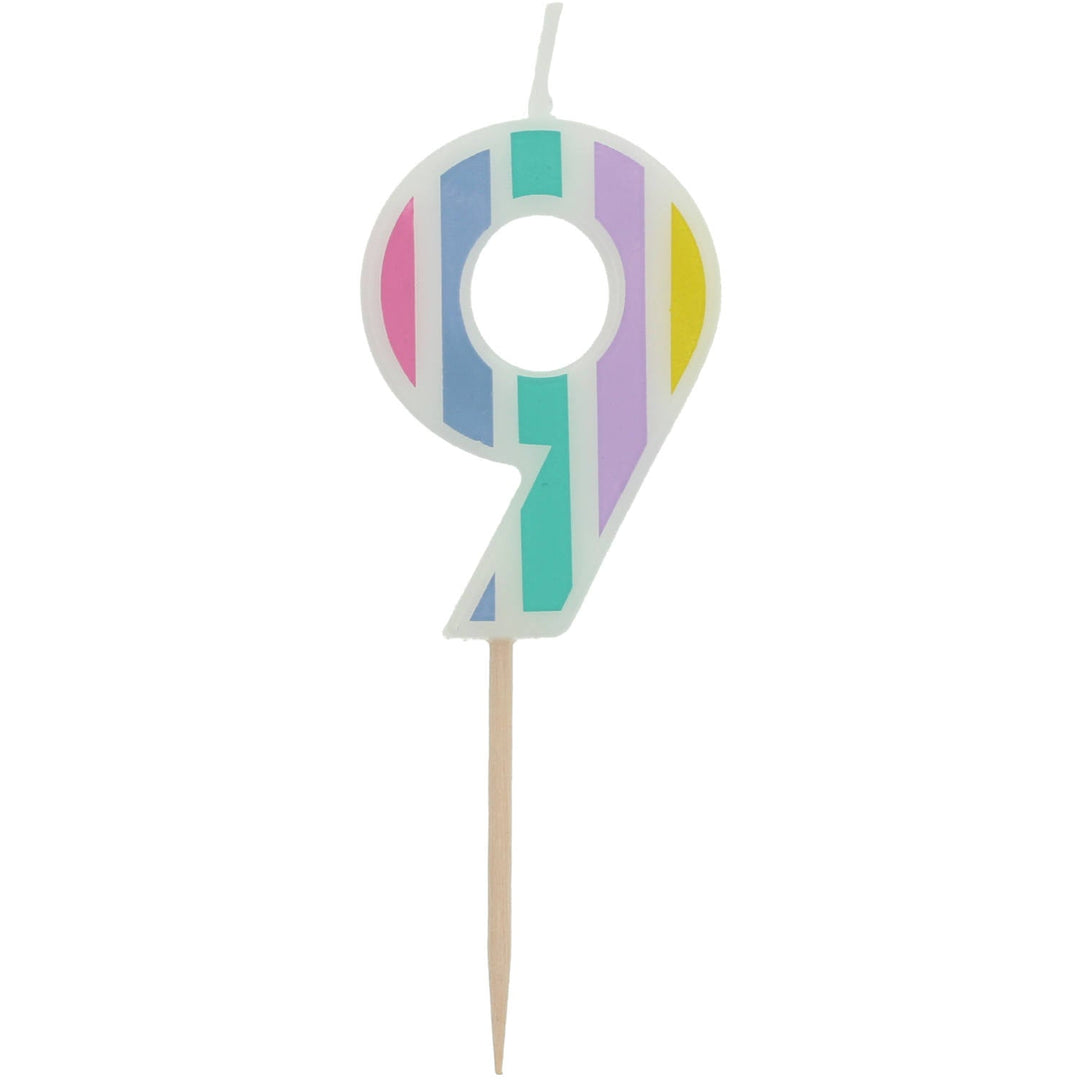 Candle Pastel Number 9 Multicolour - PartyExperts