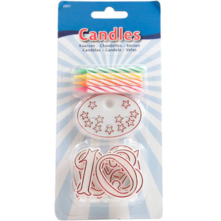 Candle Set Colourful with Numbers - PartyExperts