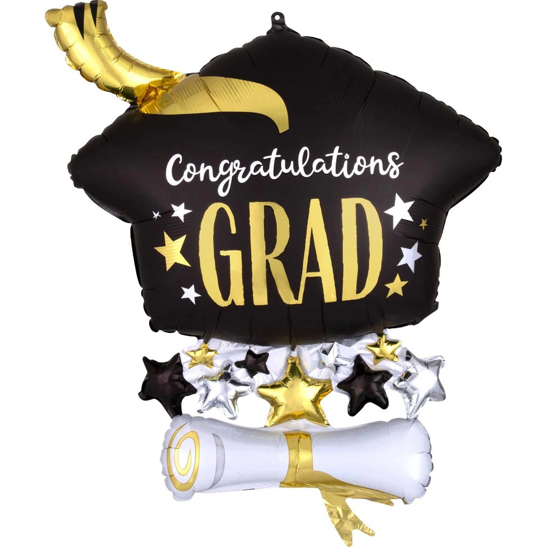 Cap & Diploma SuperShape Foil Balloon 58x63cm - PartyExperts