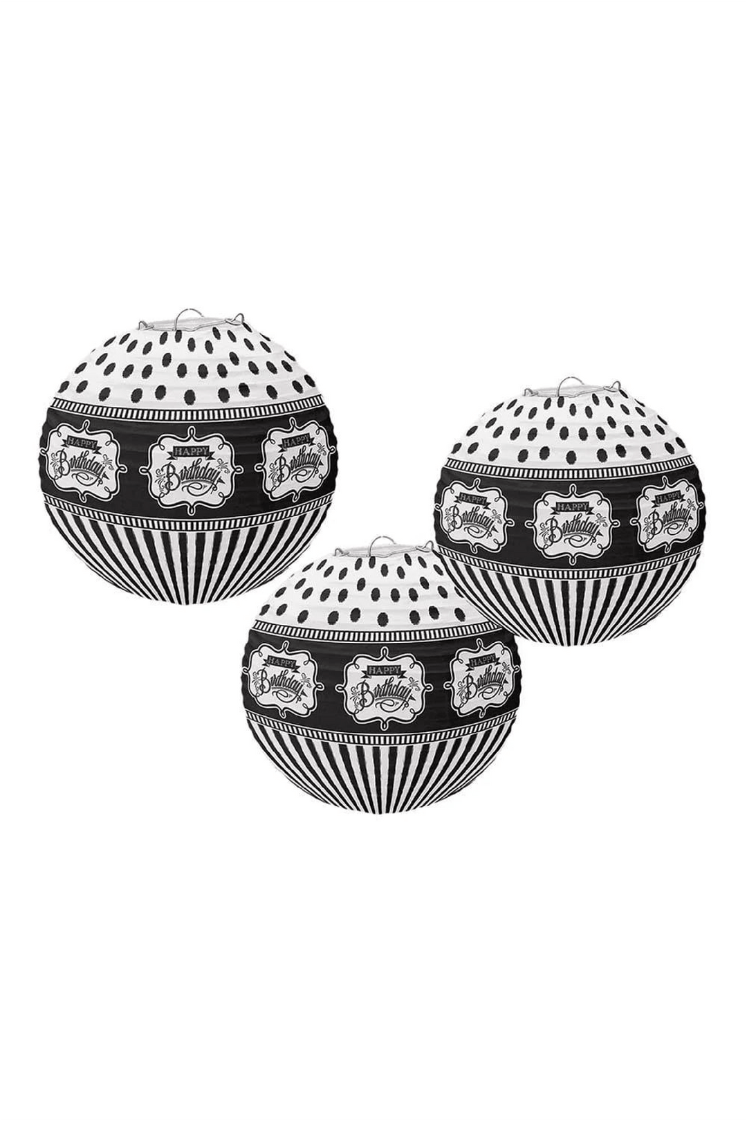 Chalkboard Birthday Paper Lanterns 3cnt - PartyExperts