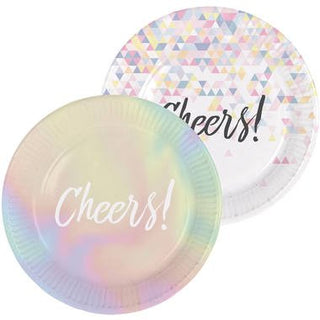 Cheers Pearl White Disposable Plates - PartyExperts