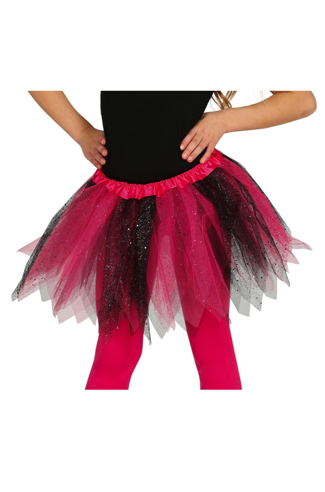 CHILD GLOSSY BLACK/PINK TUTU - PartyExperts