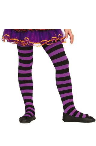 CHILD LILAC STRIPED TIGHTS - PartyExperts