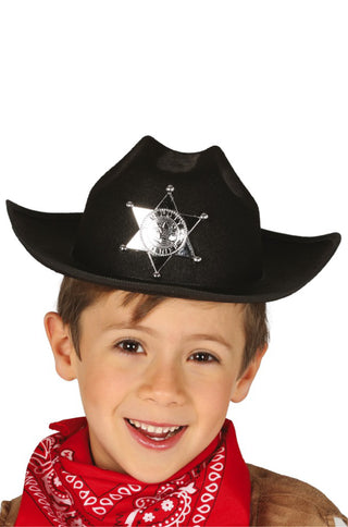Child's Black Felt Sheriff Hat.