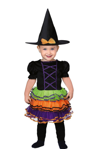 Colored Tutu Witch Baby Costume.