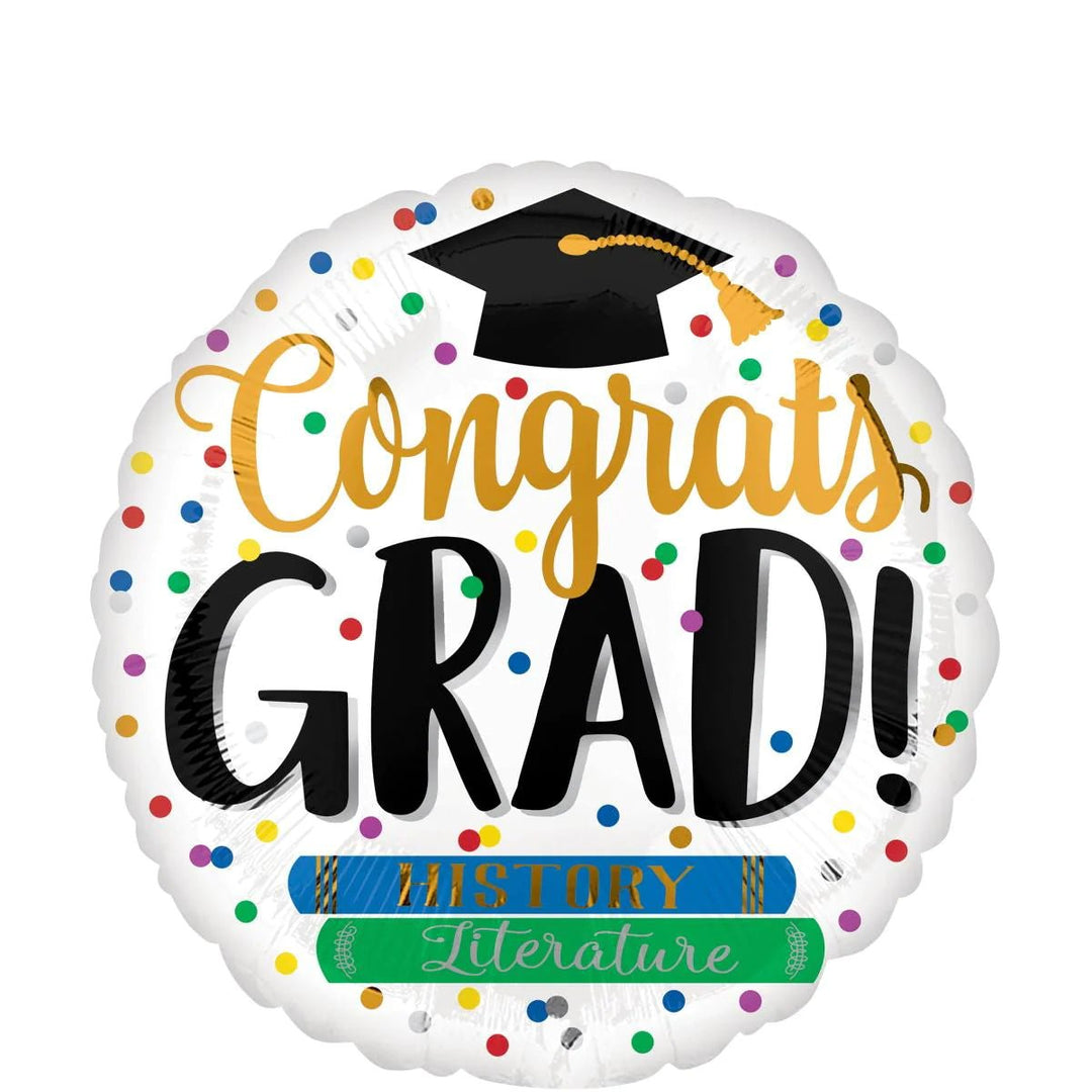 Congrats Grad Books Jumbo Foil Balloon 71cm - PartyExperts