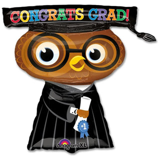 Congrats-Grad-Owl-Supershape-Foil Balloon-26in - PartyExperts