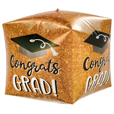 CONGRATS GRAD SPARKLE CUBES BALLOON 38CM - PartyExperts