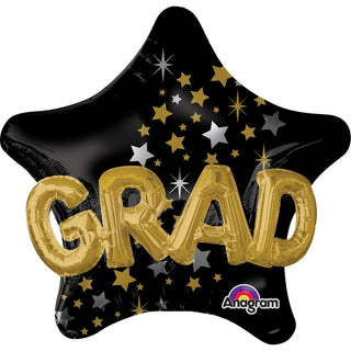 Congrats GRAD Star Multi- Foil Balloon 36in - PartyExperts