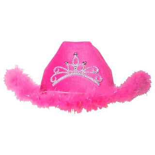 Cowboy Hat Deluxe Pink with LED - PartyExperts