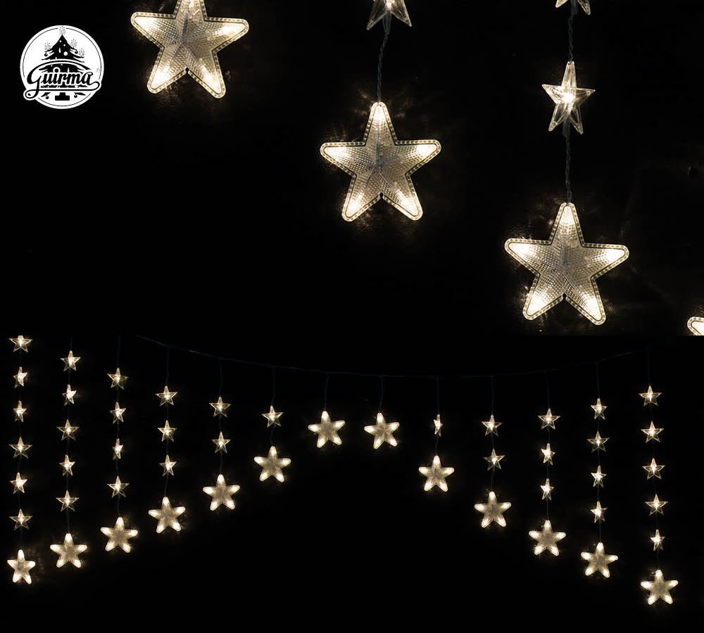 Curtain Stars with 136 White LED Lights - PartyExperts