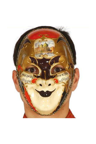 Decorated Venetian Woman Mask With Music - PartyExperts