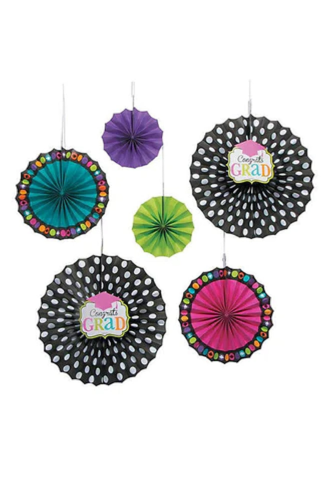Dream Big Paper Fan Decorations 6pcs - PartyExperts