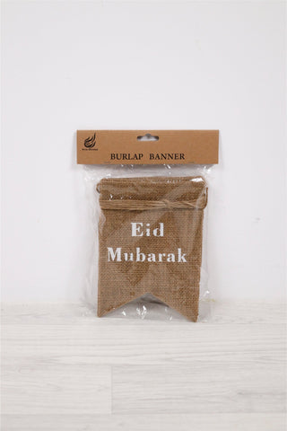 Eid - Eid Mubarak Burlap Banner - PartyExperts