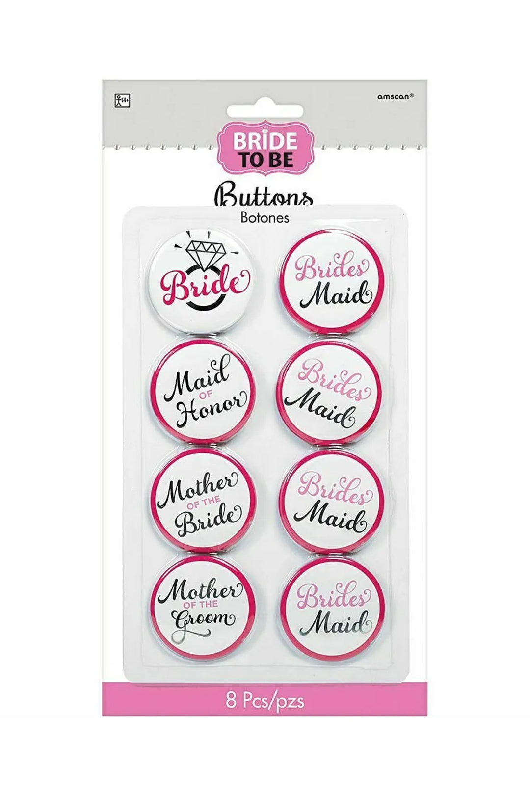 Elegant Bride Buttons 8pcs - PartyExperts