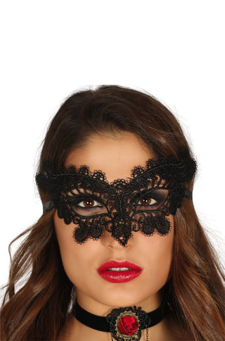 Embroidered Black Mask - PartyExperts