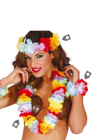 Extra Multicolor Hawaiian Set - PartyExperts