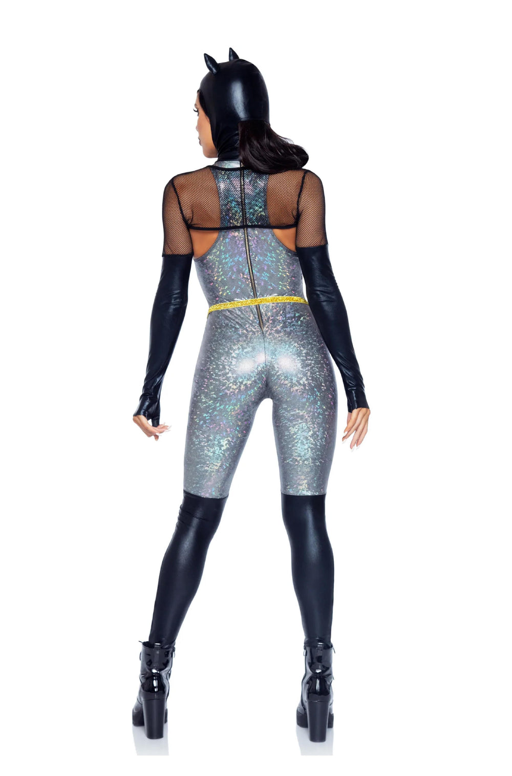 Feline Felon Villain Catsuit Costume - PartyExperts