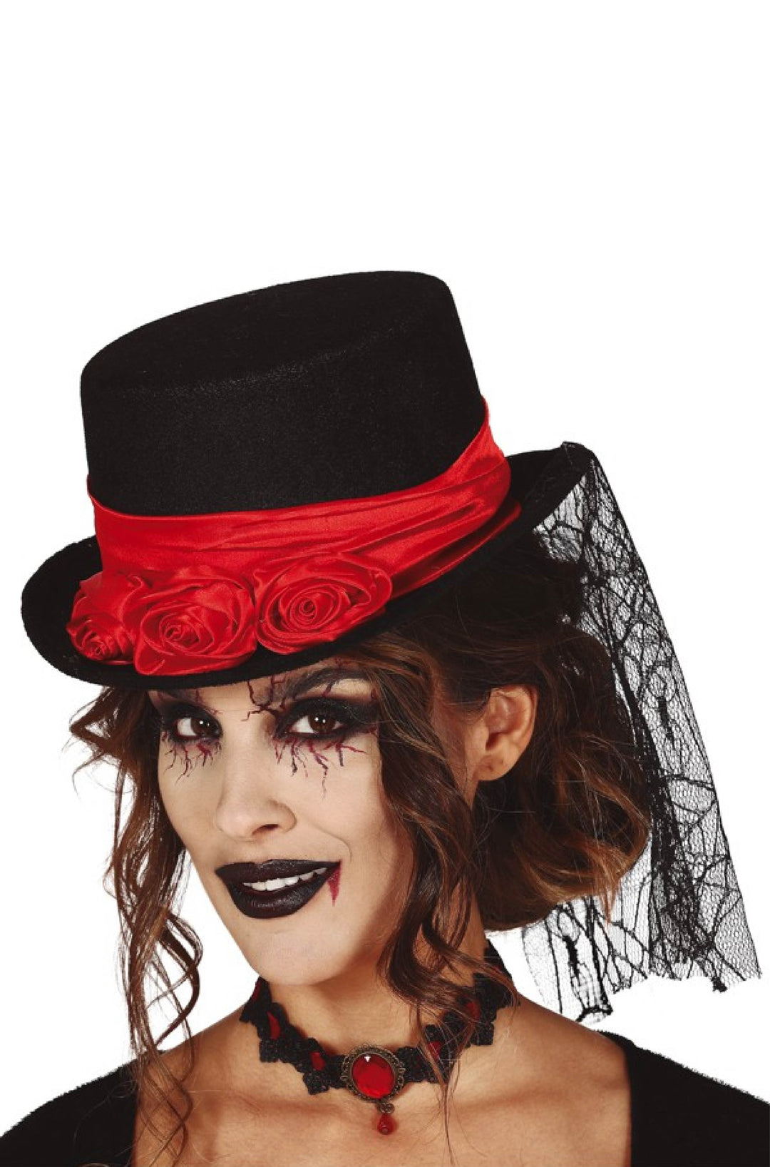 FELT VAMPIRESS TOP HAT - PartyExperts